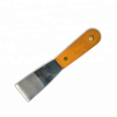 Double Clamp Beech Wooden Handle Stainless Steel Wall Scraper Putty Knife